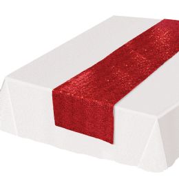 12 Pieces Sequined Table Runner Red - Party Accessory Sets