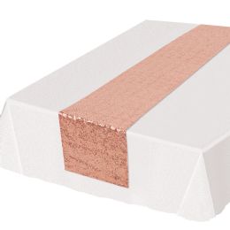 12 Wholesale Sequined Table Runner Rose Gold