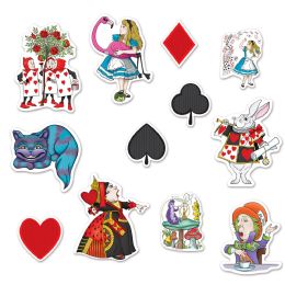 12 Pieces Alice In Wonderland Cutouts - Hanging Decorations & Cut Out