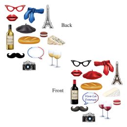 12 Pieces French Photo Fun Signs Prtd 2 Sides W/different Designs - Photo Prop Accessories & Door Cover