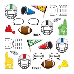 12 Pieces Football Photo Fun Signs Prtd 2 Sides W/different Designs - Photo Prop Accessories & Door Cover