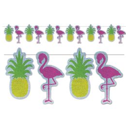 12 Pieces Flamingo & Pineapple Streamer - Party Banners