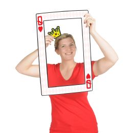 12 Wholesale Playing Card Photo Fun Frame Prtd 2 Sides W/different Designs; 3 Hand Held Props Included