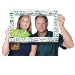 12 Wholesale Father's Day Photo Fun Frame Prtd 2 Sides W/different Designs; 2 Hand Held Props Included