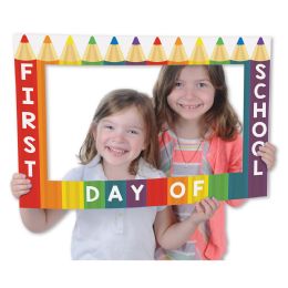 12 Wholesale School Days Photo Fun Frame Prtd 2 Sides W/different Designs; 3 Hand Held Props Included