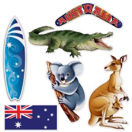 12 Pieces Australian Cutouts - Hanging Decorations & Cut Out