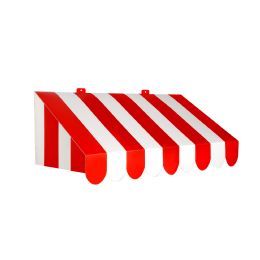 6 Bulk 3-D Red & White Awning Wall Decoration Assembly Required