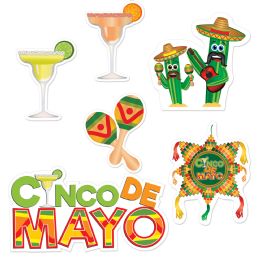 12 Pieces Cinco De Mayo Cutouts - Hanging Decorations & Cut Out