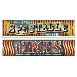 12 Pieces Vintage Circus Banners - Party Banners