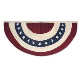 6 Wholesale Americana Fabric Bunting Stars & Stripes Design; Colors Not Bleed Resistant; 3 Grommets