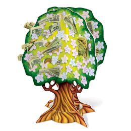 12 Pieces 3-D Baby Shower Money Tree Slotted To Hold Money; Assembly Required - Party Novelties