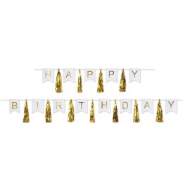 12 Pieces Happy Birthday Tassel Streamer - Party Banners
