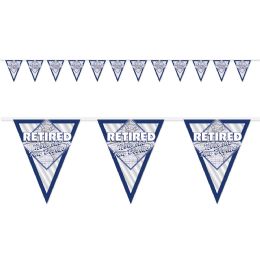 12 Wholesale Retired Now The Fun Begins! Pennant Bnr AlL-Weather; 12 Pennants/string
