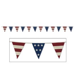 12 Pieces Americana Fabric Pennant Banner 12 Pennants/string - Party Banners