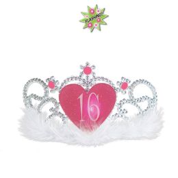 6 Pieces Plastic LighT-Up 16 Tiara - Party Hats & Tiara