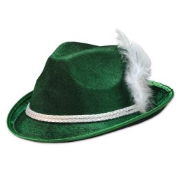 12 Pieces Forest Green Vel-Felt Alpine - Party Hats & Tiara
