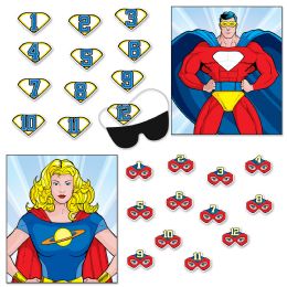 24 Wholesale Hero Party Games Blindfold Mask W/12 Emblems & 12 Hero Masks Included