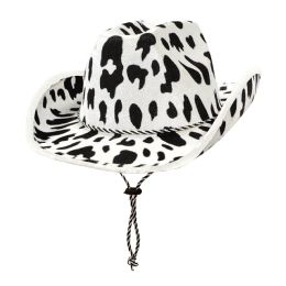 6 Bulk Cow Print Cowboy Hat One Size Fits Most