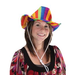 6 Wholesale Rainbow Cowboy Hat One Size Fits Most