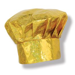6 Pieces Prismatic Gold Chef's Hat One Size Fits Most - Costumes & Accessories