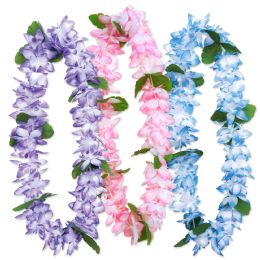 6 Wholesale Island Floral Leis Asstd Colors