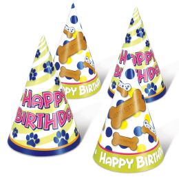 12 Pieces Dog Birthday Cone Hats - Costumes & Accessories