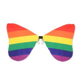6 Wholesale Fabric Rainbow Wings Elastic Attached