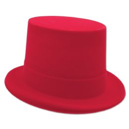 24 Bulk Red Velour Topper One Size Fits Most