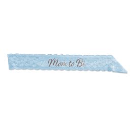 6 Wholesale Mom To Be Lace Sash Lt Blue