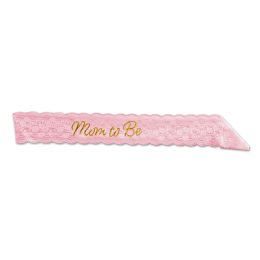 6 Wholesale Mom To Be Lace Sash Pink