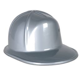 48 Pieces Silver Plastic Construction Helmet - Party Hats & Tiara
