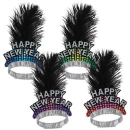 50 Bulk Cheers To The New Year Tiaras Asstd Colors