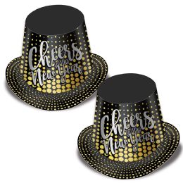 25 Wholesale Silver & Gold Cheers To The Ny HI-Hat One Size Fits Most