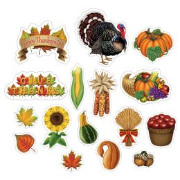 12 Pieces Thanksgiving Cutouts Prtd 2 Sides - Thanksgiving