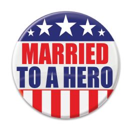 6 Wholesale Married To A Hero Button