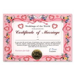 6 Pieces Certificate Of Marriage - Party Paper Goods