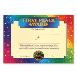 6 Pieces First Place Award Certificate - Party Paper Goods