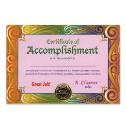 6 Pieces Certificate Of Accomplishment - Party Paper Goods