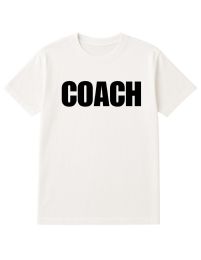 12 Pieces of White Coach T-Shirt Size M, Cotton Blend Printed In Usa For Sports, Teams & Athletic Staff