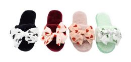 36 Wholesale Woman Faux Fur Fuzzy Comfy Soft Plush Indoor Outdoor Open Toe Slipper Assorted Color And Size B