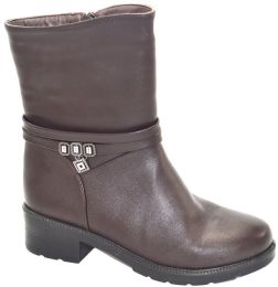 12 Bulk Women Comfortable Ankle Boots Color Brown Size 6-11