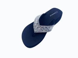 18 Wholesale Women Flip Flops With Glittering Straps In Rose Gold