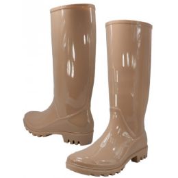 12 Pairs Women's 13.5 Inches Rubber Rain Boots In Nude Sizes 6-11 - Women's Boots