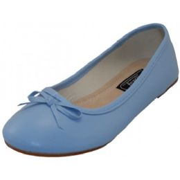Wholesale Footwear Women's Comfort Ballet Flat Shoes In Light Blue Sizes 6-11