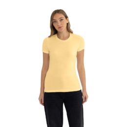 24 of Women's Cotton Short Sleeve T Shirts Size Medium In Banana Cream Color