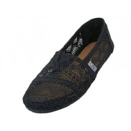 Wholesale Footwear Women's 6-11 Crochet Upper Casual Canvas Slip on Shoes