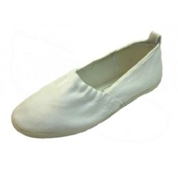 Wholesale Footwear Women's Elastic Upper Slip-on Canvas Shoes White 6-10