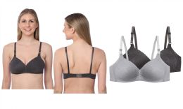 48 Pieces Women's Full Figure Wireless Bra In Grey - Womens Bras And Bra Sets