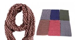 240 Pieces Women's Geometric Print Light Weight Infinity Scarf - Womens Fashion Scarves