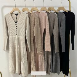 24 of Women's Knitted Sweater Dress Button Design L-XL